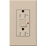 Lutron NTR-20-GFTR-TP Nova T Duplex Tamper Resistant GFCI Receptacles 20A 125V in Taupe, Matte Finish (Replaced by NTR-20-GFST-TP)