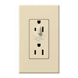 Lutron NTR-20-HDTR-BE Nova T 20A 120/125V Tamper Resistant Duplex Receptacle with Top Half Dimming in Beige, Matte Finish