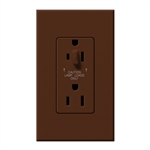 Lutron NTR-20-HDTR-SI Nova T 20A 120/125V Tamper Resistant Duplex Receptacle with Top Half Dimming in Sienna, Matte Finish