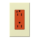 Lutron NTR-20-IG-OR-AL Nova T 20A, 125V, Isolated Ground Receptacle in Almond, Matte Finish