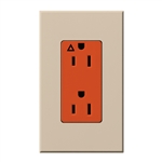 Lutron NTR-20-IG-OR-TP Nova T 20A, 125V, Isolated Ground Receptacle in Taupe, Matte Finish