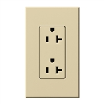 Lutron NTR-20-IV Nova T Receptacles 20A 125V in Ivory, Matte Finish