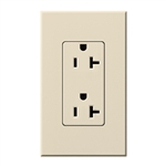 Lutron NTR-20-TR-LA Nova T Tamper Resistant Receptacles 20A 125V in Light Almond, Matte Finish