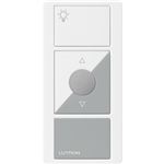 Lutron PJ-3BRL-GWG-I01 Pico Wireless Control, 434 Mhz, 3-Button with Raise/Lower and Icon Engraving in White and Gray