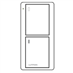 Lutron PJ2-2B-GIV-L02 Pico Wireless Control with indicator LED, 434 Mhz, 2-Button with Power Icon Engraving in Ivory