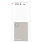 Lutron PJ2-2B-GWG-S08 Pico Wireless Control with indicator LED, 434 Mhz, 2-Button with Screen Icon Engraving in White and Gray