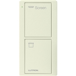 Lutron PJ2-2B-TBI-S08 Pico Wireless Control with indicator LED, 434 Mhz, 2-Button with Screen Icon Engraving in Biscuit, Satin Color