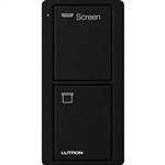 Lutron PJ2-2B-TMN-S08 Pico Wireless Control with indicator LED, 434 Mhz, 2-Button with Screen Icon Engraving in Black, Satin Color