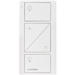 Lutron PJ2-2BRL-TSW-S01 Pico Wireless Control with indicator LED, 434 Mhz, 2-Button with Raise/Lower and Shade Icon Engraving in White, Satin Color