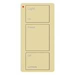 Lutron PJ2-3B-GIV-L01 Pico Wireless Control with indicator LED, 434 Mhz, 3-Button with Icon Engraving in Ivory