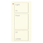 Lutron PJ2-3B-GLA-L01 Pico Wireless Control with indicator LED, 434 Mhz, 3-Button with Icon Engraving in Light Almond