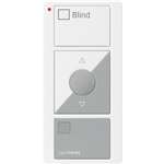 Lutron PJ2-3BRL-GWG-S05 Pico Wireless Control with indicator LED, 434 Mhz, 3-Button with Raise/Lower and Blind Text Engraving in White and Gray
