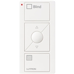 Lutron PJ2-3BRL-GWH-S09 Pico Wireless Control with indicator LED, 434 Mhz, 3-Button with Raise/Lower and Sheer Blind Text Engraving in White