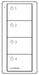 Lutron PJ2-4B-GIV-L41 Pico Wireless Control with indicator LED, RF signal, 4-Button 4-Group Toggle with Light Icon Engraving in Ivory