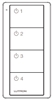 Lutron PJ2-4B-GLA-L41 Pico Wireless Control with indicator LED, RF signal, 4-Button 4-Group Toggle with Light Icon Engraving in Light Almond