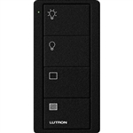 Lutron PJ2-4B-TMN-LS21 Pico Wireless Control with indicator LED, RF signal, 4-Button 2-Group Control with Shade Icon Engraving in Black, Satin Color