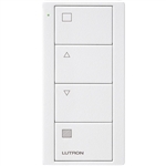 Lutron PJ2-4B-TSW-S01 Pico Wireless Control with indicator LED, RF signal, 4-Button Zone Control with Shade Icon Engraving in White, Satin Color