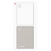 Lutron PJN-2B-GWG-L01 Pico Wireless Control with indicator LED and Nightlight, 434 Mhz, 2-Button with Light Icon Engraving in White and Gray