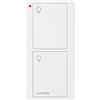 Lutron PJN-2B-GWH-L01 Pico Wireless Control with indicator LED and Nightlight, 434 Mhz, 2-Button with Light Icon Engraving in White