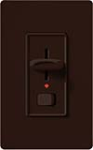 Lutron S-10PNL-BR Skylark 1000W Incandescent / Halogen Single Pole Preset Dimmer with Locator Light in Brown