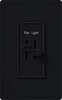 Lutron S2-LFSQ-BL Skylark 300W & 1.5A Single Pole Incandescent / Halogen Dimmer and 3-Speed Fan Control in Black