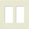 Lutron SC-2-BI Claro Satin Screwless Wallplate 2 Gang in Biscuit