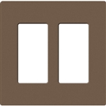 Lutron SC-2-EP Claro Satin Screwless Wallplate 2 Gang in Espresso