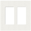 Lutron SC-2-GL Claro Satin Screwless Wallplate 2 Gang in Glacier White