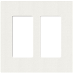 Lutron SC-2-GL Claro Satin Screwless Wallplate 2 Gang in Glacier White