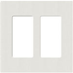 Lutron SC-2-LG Claro Satin Screwless Wallplate 2 Gang in Lunar Gray