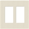 Lutron SC-2-PM Claro Satin Screwless Wallplate 2 Gang in Pumice