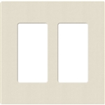 Lutron SC-2-PM Claro Satin Screwless Wallplate 2 Gang in Pumice