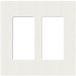 Lutron SC-2-RW Claro Satin Screwless Wallplate 2 Gang in Architectural White