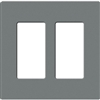 Lutron SC-2-SL Claro Satin Screwless Wallplate 2 Gang in Slate