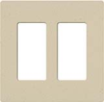 Lutron SC-2-ST Claro Satin Screwless Wallplate 2 Gang in Stone