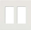 Lutron SC-2-SW Claro Satin Screwless Wallplate 2 Gang in Snow