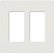 Lutron SC-2-SW Claro Satin Screwless Wallplate 2 Gang in Snow