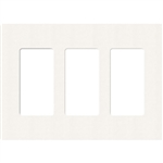 Lutron SC-3-BW Claro Satin Screwless Wallplate 3 Gang in Brilliant White