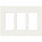 Lutron SC-3-GL Claro Satin Screwless Wallplate 2 Gang in Glacier White