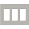 Lutron SC-3-PB Claro Satin Screwless Wallplate 2 Gang in Pebble