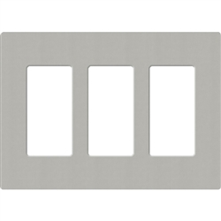 Lutron SC-3-PB Claro Satin Screwless Wallplate 2 Gang in Pebble