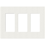 Lutron SC-3-RW Claro Satin Screwless Wallplate 2 Gang in Architectural White