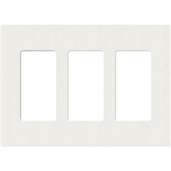 Lutron SC-3-RW Claro Satin Screwless Wallplate 2 Gang in Architectural White