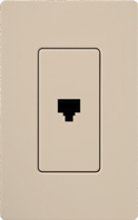 Lutron SC-PJ-TP Claro Satin Single Phone Jack in Taupe