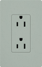 Lutron SCR-15-BG Claro Satin 15A Duplex Receptacle, Not Tamper Resistant, in Bluestone