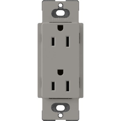 Lutron SCR-15-CS Claro Satin 15A Duplex Receptacle, Not Tamper Resistant in Cobblestone