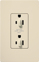 Lutron SCR-15-DDTR-ES Claro Satin Tamper Resistant 15A Duplex Receptacle for Dimming Use in Eggshell