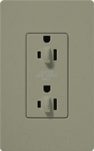 Lutron SCR-15-DDTR-GB Claro Satin Tamper Resistant 15A Duplex Receptacle for Dimming Use in Greenbriar
