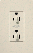 Lutron SCR-15-DDTR-LS Claro Satin Tamper Resistant 15A Duplex Receptacle for Dimming Use in Limestone