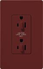 Lutron SCR-15-DDTR-MR Claro Satin Tamper Resistant 15A Duplex Receptacle for Dimming Use in Merlot